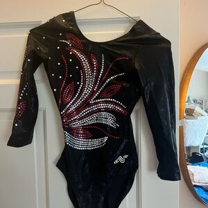 Black and Red Competition Leotard